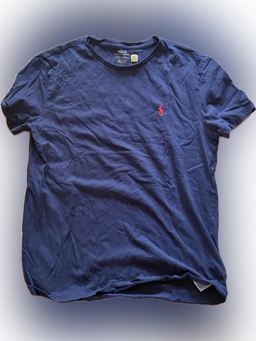 Ralph Lauren Navy Short Sleeve Crew Neck Tee with Red Pony Small